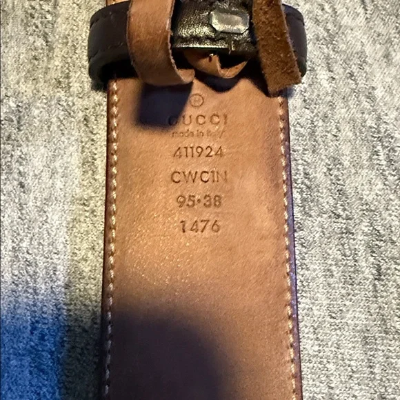 Gucci Brown Leather Belt with Silver Buckle size 95 - Picture 4 of 5